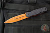 Blackside Customs Phase 7- Double Edge Dagger - Black Aluminum Scales- Orange Finished PBS27 Steel Blade BSC-P7-BLKAL-ORG