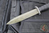 Defiant 7- M320 Fixed Blade Knife-  Black Handle- Tiger Stripe Finished Blade