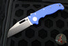 Demko Knives- AD20.5 Shark Lock Knife- Clip Point Or Shark Foot- Blue G-10 Handle- Stonewash Finished 20CV Blade