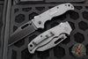 Demko Knives- AD20.5 Shark Lock Knife- Clip Point Or Shark Foot- Grey Grivory Handle- Black DLC Finished D2 Blade