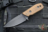 Duane Dwyer Custom Goods Model LD Custom Fixed Blade- Drop Point- USS New Jersey Teak Wood Handle