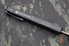Heretic GIANT DOUBLE SIZED Cleric II OTF Auto- Tanto Edge- Black Handle- Carbon Fiber Inlay- Black DLC Plain Edge Blade SN08