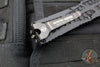 Heretic Custom Colossus OTF Auto Knife- Tanto Edge- Black with Black Python inlay- Vegas Forge Damascus Blade SN 17