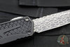 Heretic Custom Colossus OTF Auto- Clip Point- Black with Black Python inlay- Vegas Forge San Mai Damascus Blade SN006