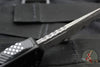 Heretic Custom Colossus OTF Auto- Clip Point- Black with Black Python inlay- Vegas Forge San Mai Damascus Blade SN006