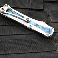 Heretic Custom Manticore-S OTF Auto- Double Edge- Satin Stainless Steel Chassis- Mammoth Inlay- Mirror Polished Blade SN013
