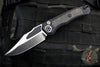 Heretic Wraith Auto- V4 Prototype- Bowie Edge- Black Handle- Fat Carbon Inlay- Flamed Titanium Pivot Collar And Lock Limiter