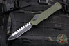Heretic Hydra OTF Auto- Recurve Edge- Green Handle- Two Tone Black Blade H008-10A-GRN