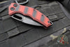 Heretic Knives Medusa Auto Knife- Recurve Edge- Red And Black G-10 Handle- Black DLC Blade H012-6A-G10/RED