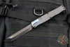 Heretic Cleric 2 OTF Auto- Tanto Edge- Carbon Fiber Top- Carbon Fiber Inlay Bottom Handle- Blue Hardware Accents- Black DLC Plain Edge Blade H019-6A-CF/BLU