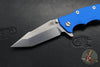 Hinderer Eklipse 3.5"- Harpoon Tanto- Battle Blue Titanium And Blue G-10- Stonewash Finished S45VN Blade