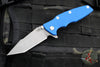 Hinderer Eklipse 3.5"- Harpoon Tanto- Battle Blue Titanium And Blue G-10- Working Finish S45VN Blade