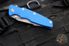 Hinderer Eklipse 3.5"- Harpoon Tanto- Battle Blue Titanium And Blue G-10- Working Finish S45VN Blade