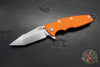 Hinderer Eklipse 3.5"- Harpoon Tanto- Battle Blue Titanium And Orange G-10- Stonewash Finished S45VN Blade