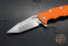 Hinderer Eklipse 3.5"- Harpoon Tanto- Battle Blue Titanium And Orange G-10- Stonewash Finished S45VN Blade