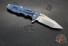 Hinderer Eklipse 3.5"- Harpoon Tanto- Battle Blue Titanium And Translucent Green G-10- Stonewash Finished S45VN Blade