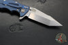 Hinderer Eklipse 3.5"- Harpoon Tanto- Battle Blue Titanium And Translucent Green G-10- Stonewash Finished S45VN Blade