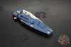 Hinderer Eklipse 3.5"- Harpoon Tanto- Battle Blue Titanium And Translucent Green G-10- Stonewash Finished S45VN Blade