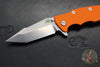 Hinderer Eklipse 3.5"- Harpoon Tanto- Stonewash Bronze Finished Titanium And Orange G-10- Stonewash Finished S45VN Blade