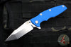 Hinderer Eklipse 3.5"- Harpoon Tanto- Stonewash Finished Titanium And Blue G-10- Stonewash Finished S45VN Blade