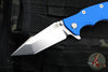 Hinderer Eklipse 3.5"- Harpoon Tanto- Stonewash Finished Titanium And Blue G-10- Stonewash Finished S45VN Blade