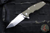 Hinderer Eklipse 3.5"- Harpoon Tanto- Stonewash Finished Titanium And OD Green G-10- Stonewash Finished S45VN Blade