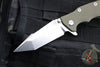 Hinderer Eklipse 3.5"- Harpoon Tanto- Stonewash Finished Titanium And OD Green G-10- Stonewash Finished S45VN Blade