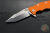 Hinderer Eklipse 3.5"- Harpoon Tanto- Stonewash Finished Titanium And Orange G-10- Stonewash Finished S45VN Blade