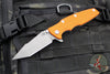 Hinderer Eklipse 3.5"- Harpoon Tanto- Working Finish Titanium And Orange G-10- Working Finish S45VN Blade