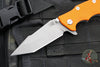 Hinderer Eklipse 3.5"- Harpoon Tanto- Working Finish Titanium And Orange G-10- Working Finish S45VN Blade
