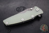 Hinderer Eklipse 3.5"- Harpoon Tanto- Working Finish Titanium And Translucent Green G-10- Working Finish S45VN Blade