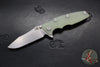 Hinderer Eklipse 3.5"- Spearpoint Blade- Stonewash Bronze Titanium and Translucent Green G-10- Stonewash Finished Blade