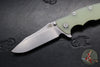Hinderer Eklipse 3.5"- Spearpoint Blade- Stonewash Titanium and Translucent Green G-10- Stonewash Finished Blade
