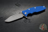 Hinderer Eklipse 3.5"- Spearpoint Blade- Battle Blue Finished Titanium and Blue G-10- Working Finish S45VN Steel Blade