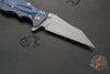 Hinderer Eklipse 3.5"- Wharncliffe Blade- Battle Blue Finished Titanium and Translucent Green G-10- Working Finish Blade