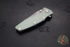 Hinderer Eklipse 3.5"- Wharncliffe Blade- Battle Blue Finished Titanium and Translucent Green G-10- Working Finish Blade