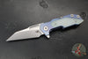 Hinderer Fulltrack- Wharncliffe Edge- Stonewash Blue Titanium And Various G-10 Handle- Stonewash Blade