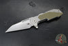 Hinderer Fulltrack- Wharncliffe Edge- Stonewash Titanium And OD Green G-10 Handle- Stonewash Blade