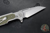 Hinderer Fulltrack- Wharncliffe Edge- Stonewash Titanium And OD Green G-10 Handle- Stonewash Blade