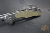 Hinderer Fulltrack- Wharncliffe Edge- Stonewash Titanium And OD Green G-10 Handle- Stonewash Blade