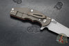 Hinderer Jurassic- Slicer Edge- Hollow Grind- Battle Bronze Titanium and Various G-10 Handle Scales- Working Finish Magnacut Steel Blade