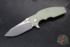 Hinderer Jurassic- Slicer Edge- Hollow Grind- Stonewash Bronze Finished Titanium and Various G-10 Handle Scales- Stonewash Finished Magnacut Steel Blade