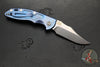 Hinderer XM-18 3.5"- AUTOMATIC- Bowie- Stonewash Blue Finished Titanium- Stonewash Blade