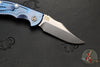 Hinderer XM-18 3.5"- AUTOMATIC- Bowie- Stonewash Blue Finished Titanium- Stonewash Blade