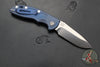 Hinderer XM-18 3.5"- AUTOMATIC- Spearpoint- Battle Blue Finished Titanium- Stonewash Blade