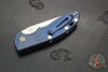 Hinderer XM-18 3.5"- AUTOMATIC- Spearpoint- Battle Blue Finished Titanium- Stonewash Blade