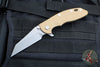 Hinderer XM-18 3.5"- Fatty Wharncliffe- Battle Bronze Titanium And Coyote G-10 Handle- Working Finish Blade