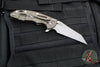 Hinderer XM-18 3.5"- Fatty Wharncliffe- Battle Bronze Titanium And Coyote G-10 Handle- Working Finish Blade