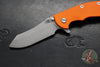 Hinderer XM-18 3.5"- Skinner Edge- Battle Bronze Ti And Orange G-10- Working Finish Blade- S45VN