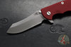 Hinderer XM-18 3.5"- Skinner Edge- Battle Bronze Ti And Red G-10- Working Finish Blade- S45VN